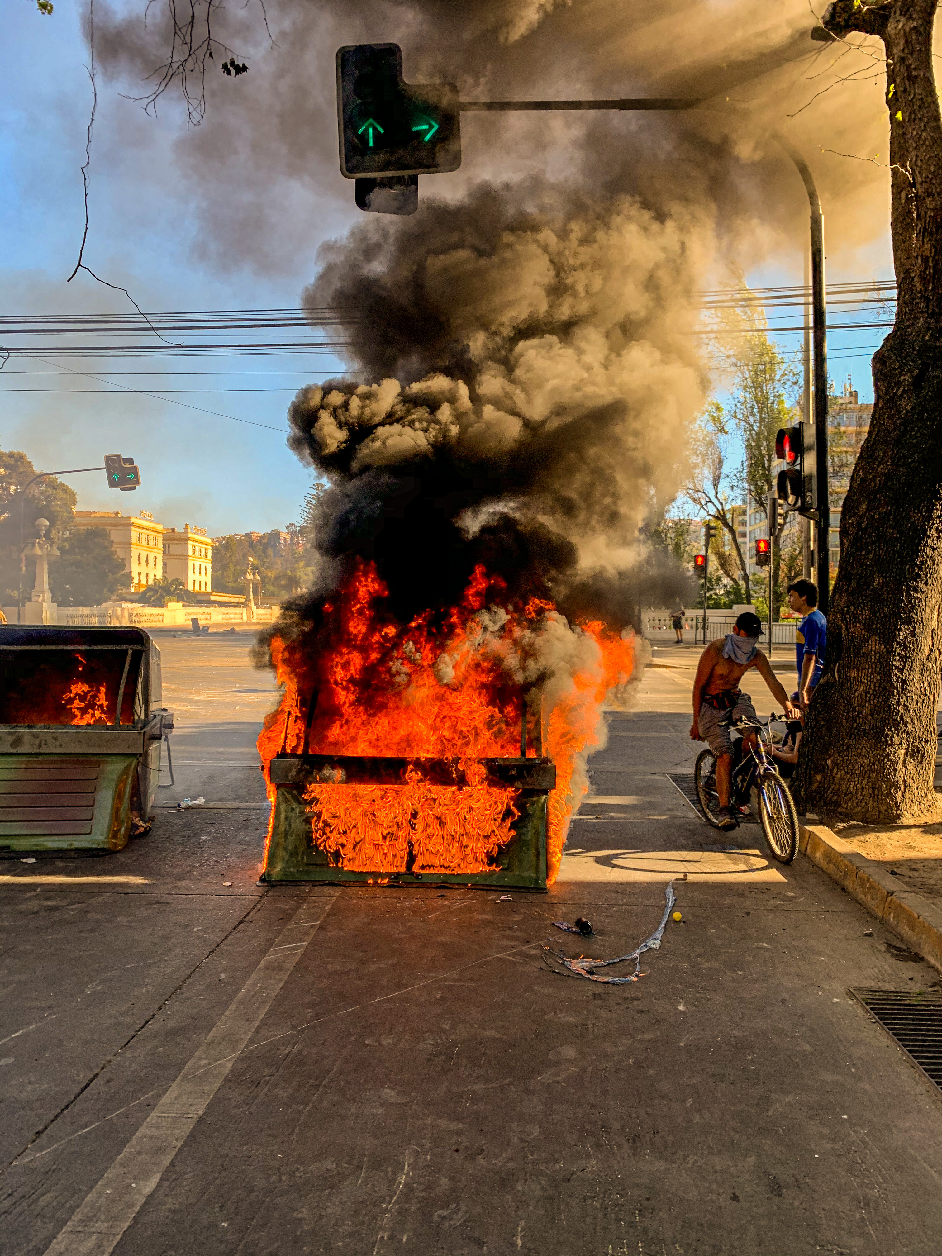 Incendio en protesta